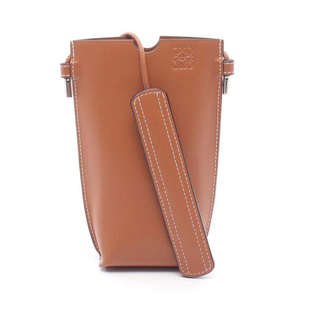 Loewe GATE POCKET Shoulder Bag Leather Brown